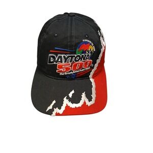 Vintage 2000 Daytona 500 NASCAR Hat Track‎ Gear Black Red Strapback Cap 02/20/00